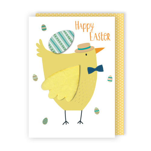 Embellished Happy Easter Chick-A-Doodle-Doo Hand-Finished Easter Greeting Card 2