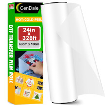 Cendale DTF Transfer Film Roll 24 """" x 328ft - Pelcula de rollo DTF de cscara de cscara caliente/fra Matte de doble lado Papel de transferenc