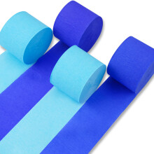 PartyWoo Cr?epapier-streamers 4 rollen 328ft pak cr?epapier, koningsblauwe en lichtblauwe streamers, feestdecoraties cr?epapier voor verjaardagsdecor
