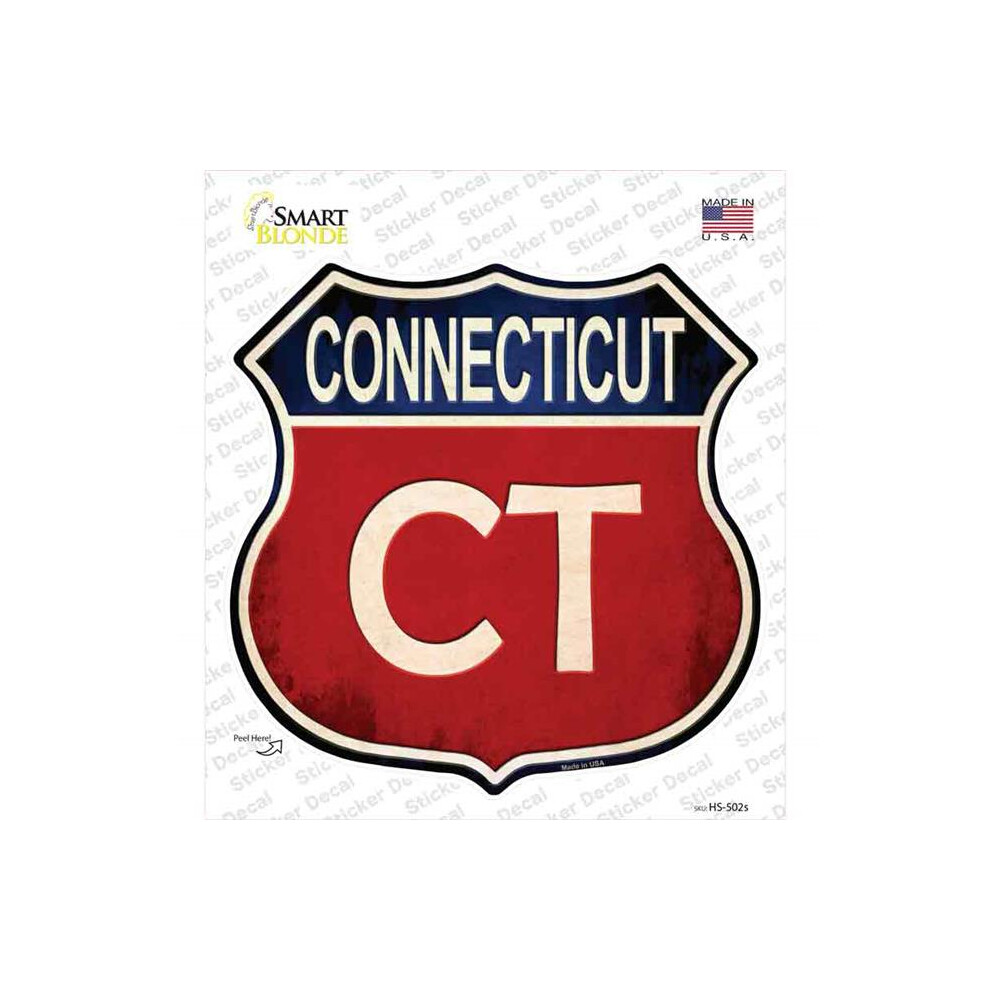 Smart Blonde Hs-502S-M Connecticut Novelty Highway Shield Sticker Decal - Medium 792636445347