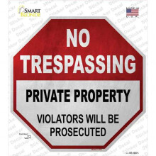 Smart Blonde BS-467s-M No Trespassing Private Property Novelty Octagon Sticker Decal - Medium