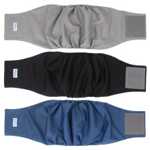 Teamoy 3 Pack Male Dog Diaper Wrap med gr? foring Vaskbare hvalpemusklimb?nd Superabsorbent og behagelig (XL 25 """"-29 """" Talje)