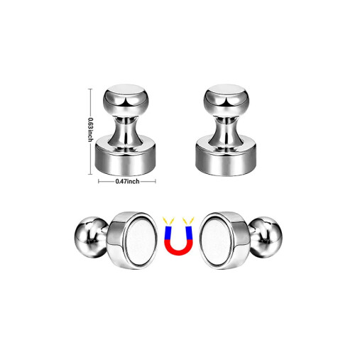 (silver, 5PCs) Super Strong Neodymium Magnet Magnetic Pushpins Sucker 2
