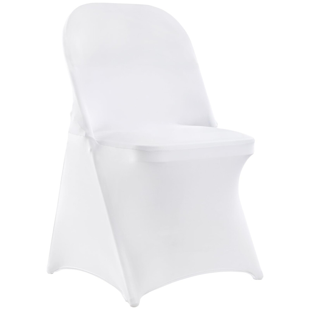 VEVOR 30 PCS White Folding Chair Covers - Ideal for Weddings  Parties  Dining  and Banquets - Universal  Washable Slipcovers for Folding Chairs - Eleg