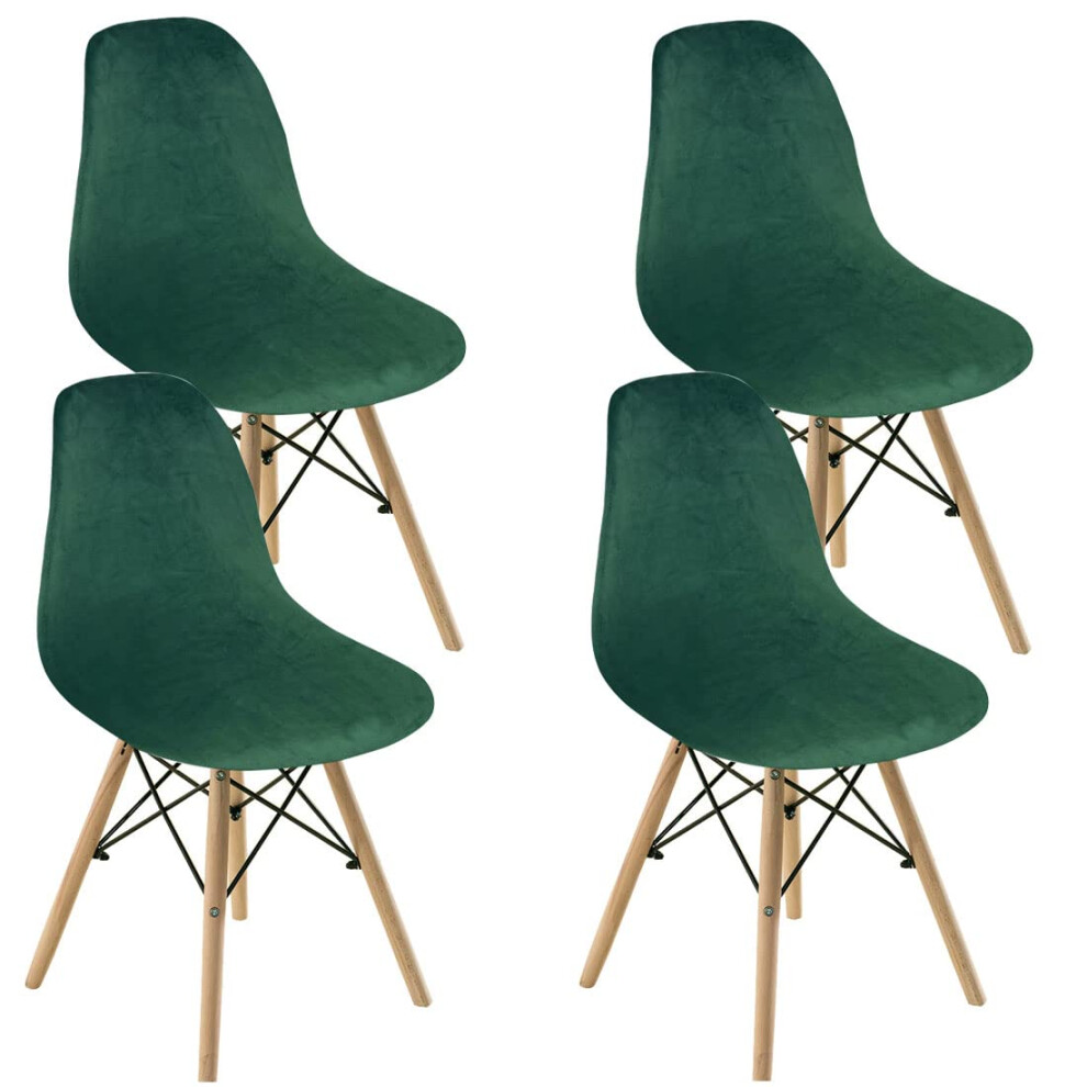 Stuhlhussen F?R Esszimmerst?Hle, Schonbez?Ge, 4Er-Set, Schalenstuhlbezug Aus Samt F?R Mid-Century-Modern-St?Hle, Stuhlbezug Ohne Armlehnen, Lounge F?R-image