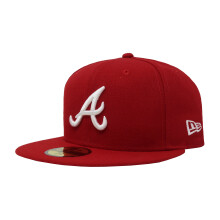 Gorra b   sica 59Fifty de los Atlanta Braves de la MLB de New Era para adultos, roja y blanca, 7 5/8