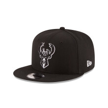 Gorra snapback 9Fifty de los Milwaukee Bucks de la NBA para hombre, talla    nica, color negro, de New Era