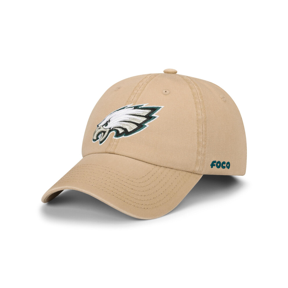 Foco Men's Philadelphia Eagles-Khaki Cap Nfl Logo Casual Hat Team Color