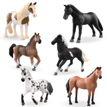 Terra af Battat - 6 Pcs Horse Figurines - Horse Toy Set - Realistic Plastic Animal Figurines - Collectible Horse Gift til Kids 3+ - Party Decorat