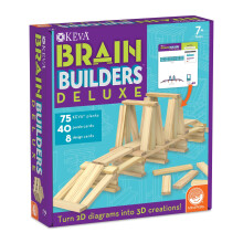 MindWare Keva Brain Builders Deluxe: STEM ptojtk 75 KEVA-deszkt, 40 kiraks krtyt, 8 tervezokrtyt, 3D-s ptsi ismereteket 7 ven felliekn