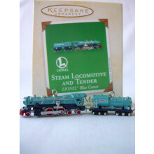Hallmark Lionel Steam Locomotive and Tender Blue Comet 2003 Miniature Ornament Set
