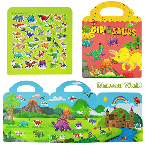 Wiederverwendbare Aufkleberbcher fr Kinder 4 Sets Reise entfernbar 2