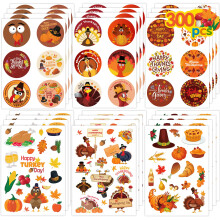 MISS FANTASY Thanksgiving Stickers for Kids Fall Stickers Happy Thanksgiving Turkey Stickers for Cards Turkey Stickers for Kids Envelope Thanksgi