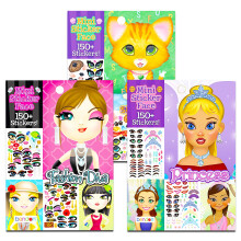 Create a Face Sticker Books 5""""x7"""" Bulk Set for Kids Toddlers Ages 4-8 - Bundle with 450+ Stickers 75 Sticker Sheets | 3 Sticker Pad Activity B