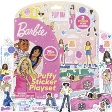 Barbie Puffy Sticker Playset 75 Reusable Stickers 2-Sided Play Scene Travel-Friendly Barbie Toys Toys for Ages 8-13 3 Year Old Girl Gifts S