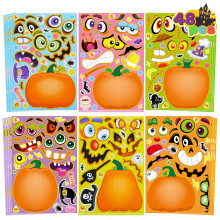 JOYIN 48 Stuks Halloween Pompoen Stickers voor Kinderen, Halloween Party Favor
