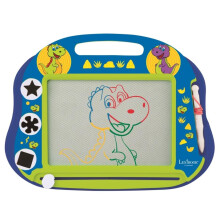 LEXiBOOK dinozaur wielokolorowa magiczna tablica magnetyczna artystyczna kreatywna zabawka dla dziewczat i chlopcw rysik i znaczki niebieski CRD