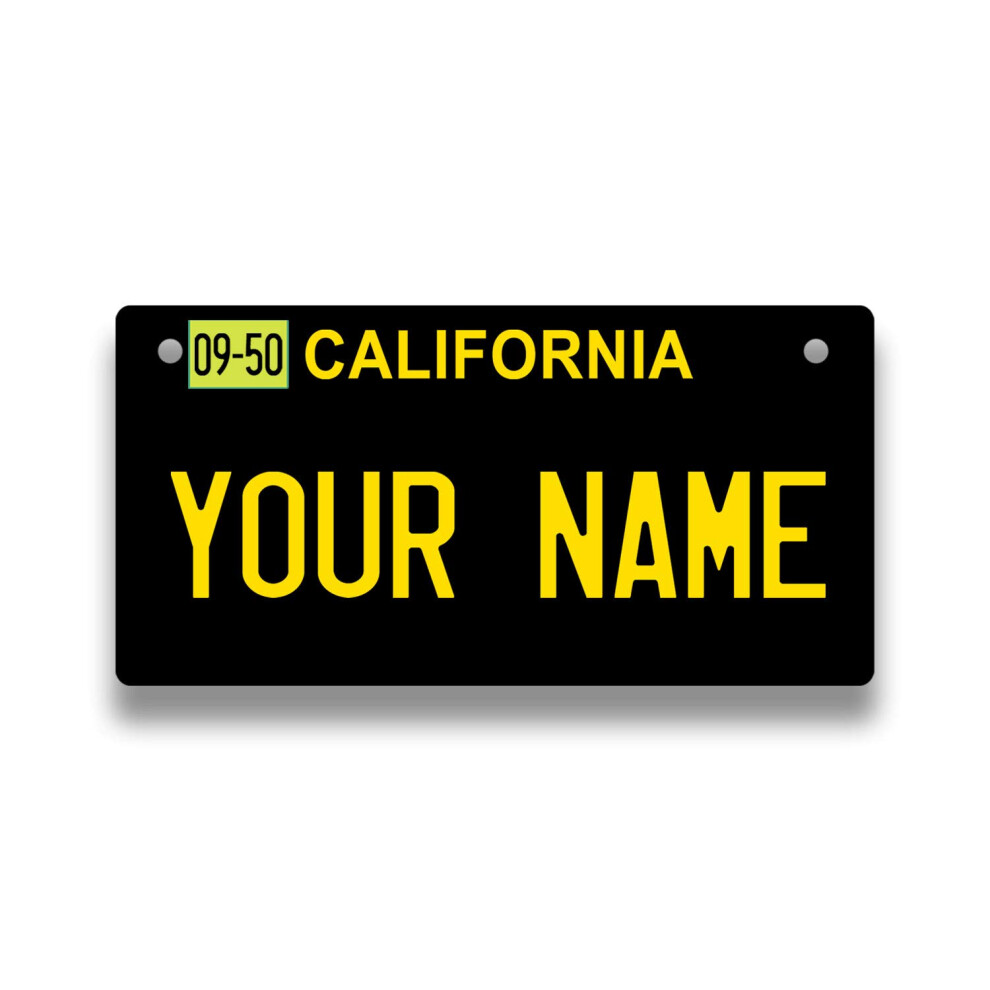 Plaque d'immatriculation personnalis   e pour voiturette de golf Bleu Reign - Mobylette California Moto noire de 1963 (4 x 7 pouces)