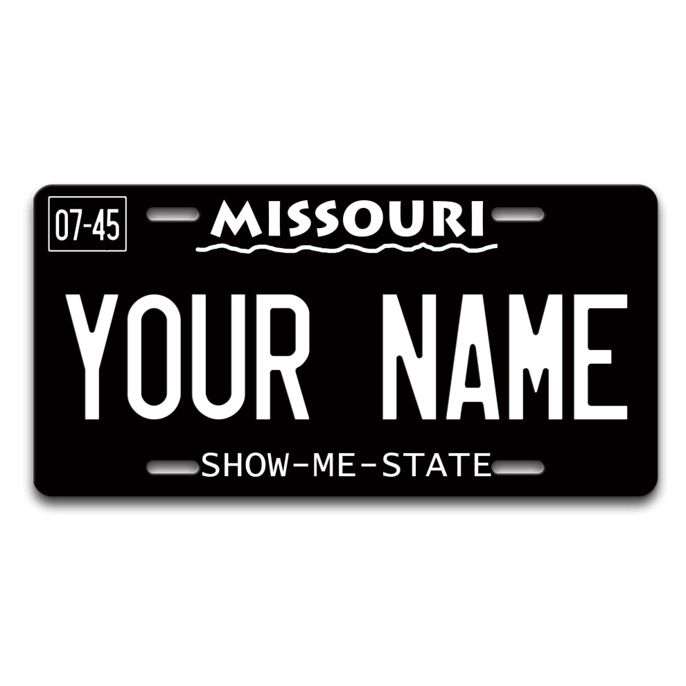 Plaque D'immatriculation Personnalis E Bleu Reign Missouri Blackout Holiday 2021 Ajouter Un Nom Personnalis (6 X 12 Po)-image