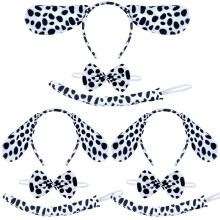 Coopay 9 stykker halloween dalmatisk kostume sæt hvalpe hunde ører pandebånd kit inkluderer dalmatiske ører pandebånd bow slips og dalmatisk hale