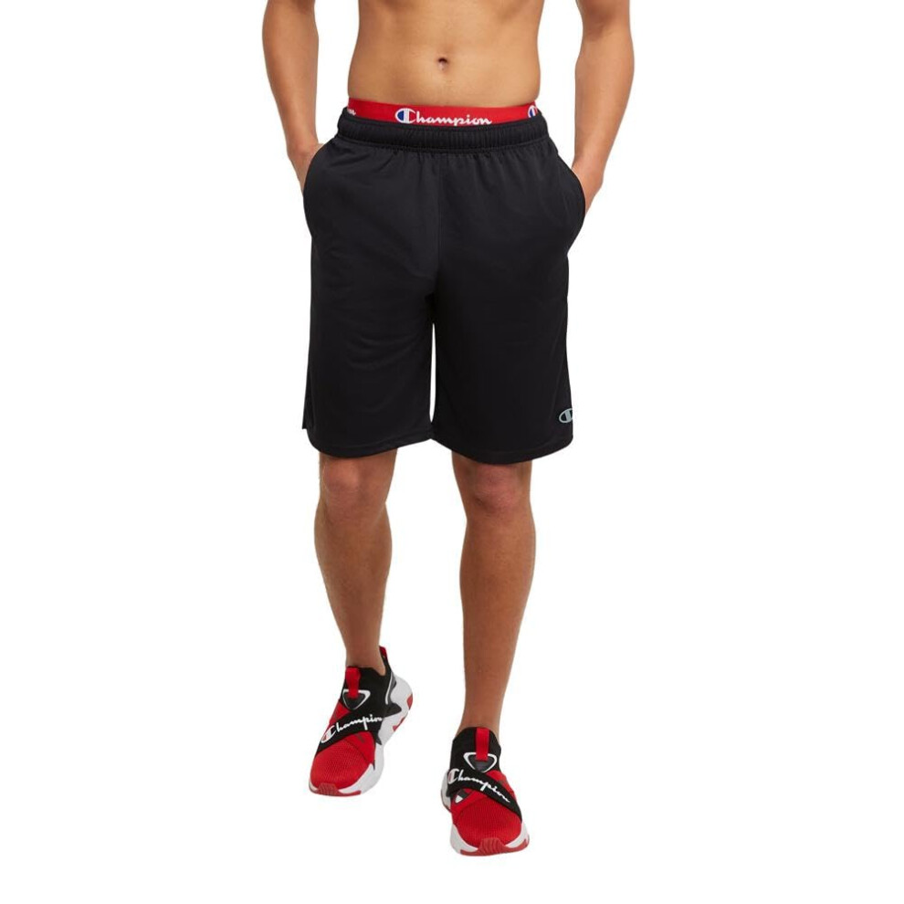 Champion Sport  Moisture Wicking  Athletic Men  Gym Shorts (Reg Tall)  Black C Logo  4X-Large Big