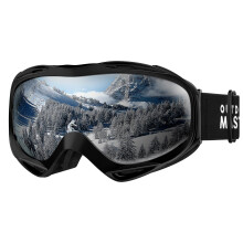 OutdoorMaster OTG Ski Goggles - Over Glasses Ski/Snowboard Goggles for Men Women & Youth - 100% UV Protection (Black Frame + VLT 10% Grey Lens)