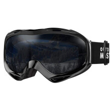 OutdoorMaster OTG Ski Goggles - Over Glasses Ski/Snowboard Goggles for Men Women & Youth - 100% UV Protection (Black Frame + VLT 8% Black Lens)