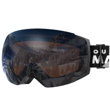 OutdoorMaster Ski Goggles PRO - Frameless Interchangeable Lens 100% UV400 Protection Snow Goggles for Men & Women (Black Frame VLT 24% Orange Lens w