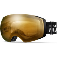 OutdoororSaster Ski Goggles Pro - lente intercambiabile senza cornice 100% UV400 Protezione Goggles Snow for Men & Women (BlackFrame Orangelens VLT65