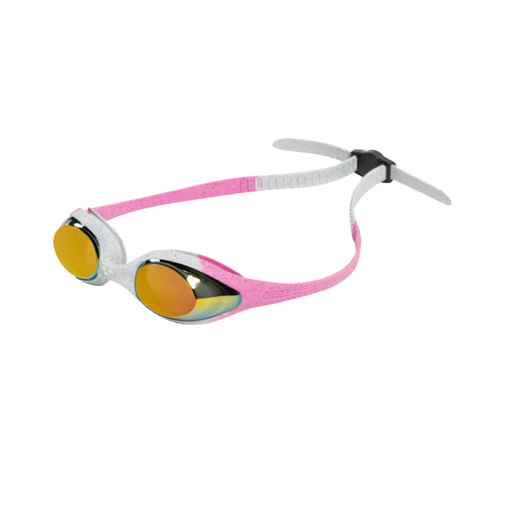 ARENA Unisex Youth Spider Junior Swim Goggles Girls and Boys Ages 6 to 12 Anti-Fog Mirror Lens Easy to Adjust Strap No Leak  Pink/Gray/Pink