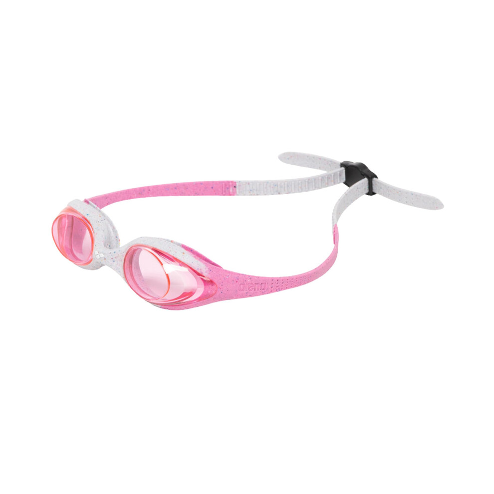 ARENA Unisex Youth Spider Junior Swim Goggles Girls and Boys Ages 6 to 12 No Fog Non-Mirror Lens Easy to Adjust Strap No Leak  Pink/Gray/Pink