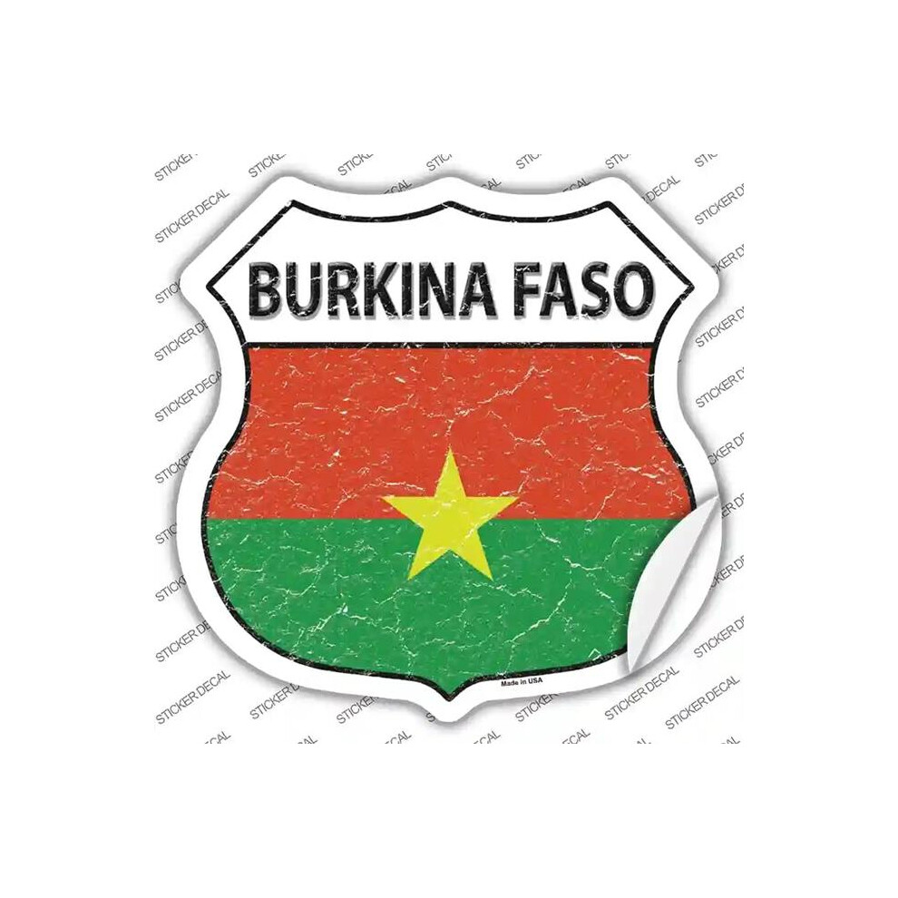 Smart Blonde Hs-199S-Xl Burkina Faso Flag Novelty Highway Shield Sticker Decal - Extra Large 792636470103