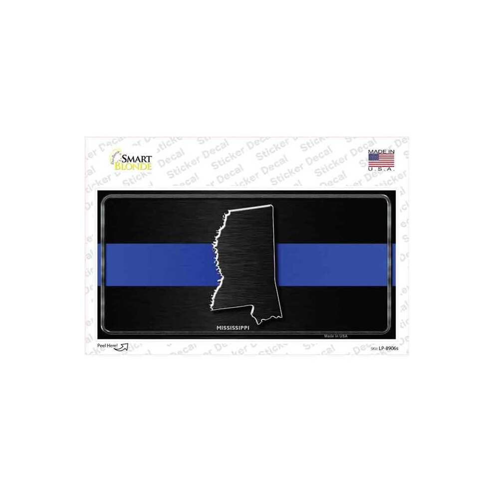 Smart Blonde Lp-8906S-M Mississippi Thin Line Novelty Sticker Decal - Medium Blue 792636486494