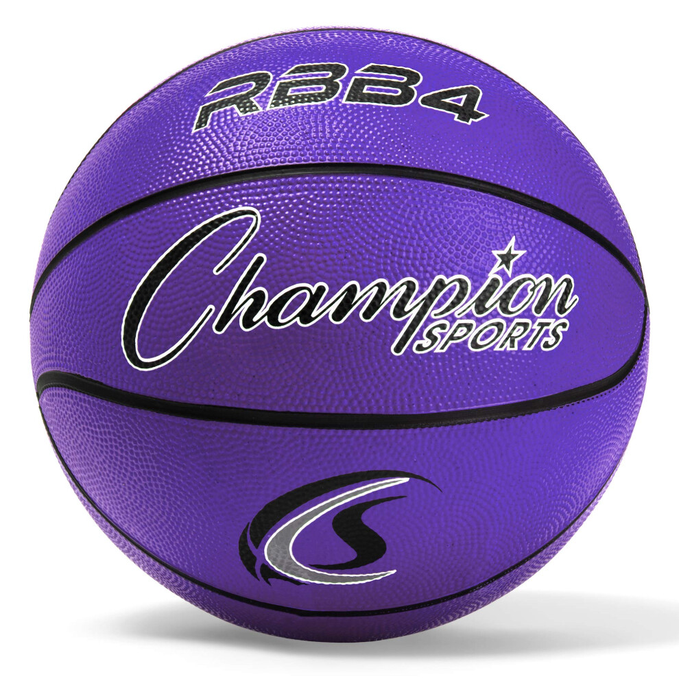 Champion Sports Rubber Intermediate Basketball  Heavy Duty - Pro-Style Basketballs  Premium Basketball Equipment  Indoor Outdoor - Sports Education Su