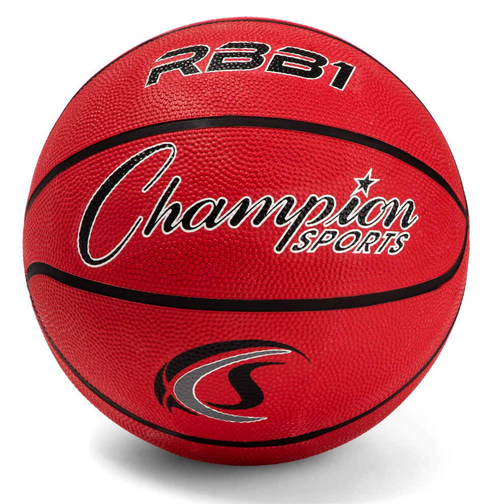 Champion Sports Rubber Official Basketball  Heavy Duty - Pro-Style Basketballs  Premium Basketball Equipment  Indoor Outdoor - Physical Education Supp