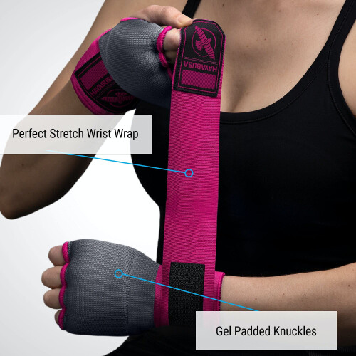 Hayabusa Quick Gel Boxhandschuhe, Gr      e S, Grau/Pink 1