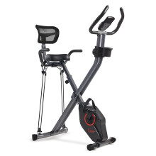 Sunny Health & Fitness Foldable Magnetic Stationary Exercise X-Bike Pro 300 LB Capacity Low-Impact 14-Level Resistance Ergonomic Support SunnyFit