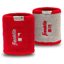 Franklin Sports MLB Wristbands - Xvent - Baseball + Softball - 10 cm - Traspiranti + Resistenti - Rosso/Grigio