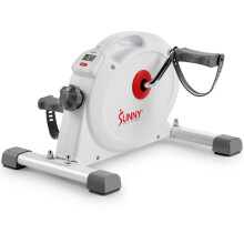 Sunny Health & Fitness (White) Under Desk Smart Mini Pedal Exerciser Dual Function Exercise Cycle Bike with Low Profile Design - SF-B023005WHT