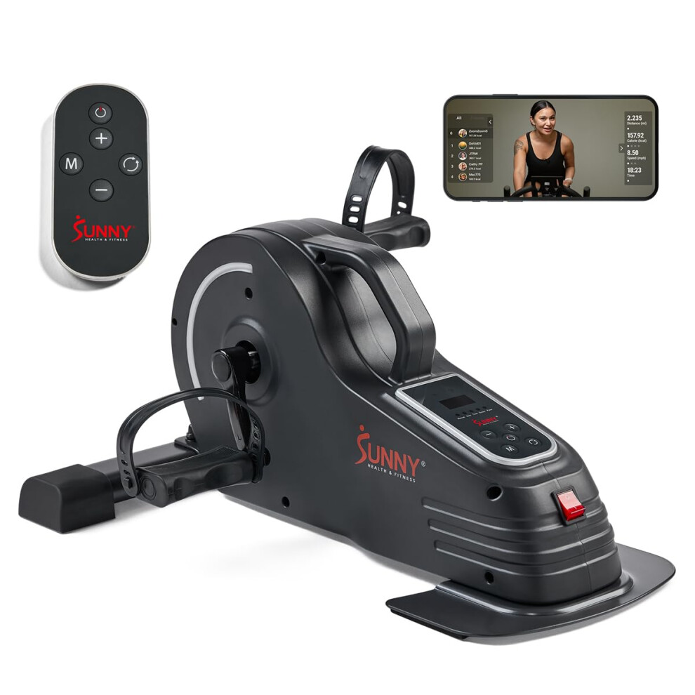 Sunny Health & Fitness Pedaliera Intelligente 2 In 1, Cyclette Motorizzata Da Scrivania, Mini Cyclette Portatile Per Anziani, Allenamento In Casa