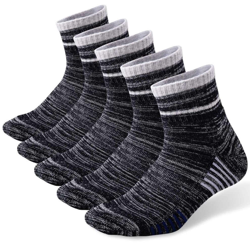 FEIDEER Men's Hiking Socks Wicking Cushion Outdoor Athletic Quarter Low Cut Ankle Socks Size 13-15 Mid-Weight All-Season (TJ-2-3MS20103-XXL)