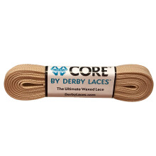 Derby Laces CORE Narrow 6mm Waxed Lace for Figure Skates  Roller Skates  Boots  and Regular Shoes (Tan  120 Inch / 305 cm)