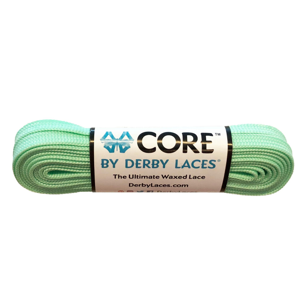 Derby Laces Core Smalle 6 Mm Gewaxte Veters Voor Kunstschaatsen, Rolschaatsen, Laarzen En Gewone Schoenen (Honeydew 54 Inch / 137 Cm)-image