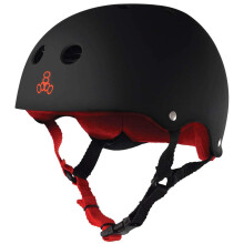 Triple Eight Sweatsaver Liner Skateboardhjlm Svart Gummi med Rd Liten