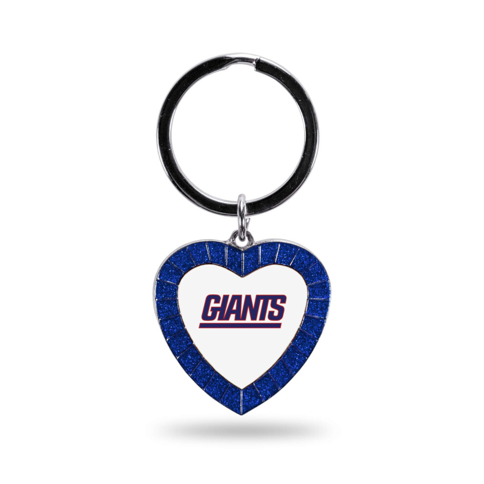 Porte-Cl S Rico Industries Nfl New York Giants Nfl En Forme De C Ur En Strass De Couleur Royale, 3 Pouces De Longueur-image
