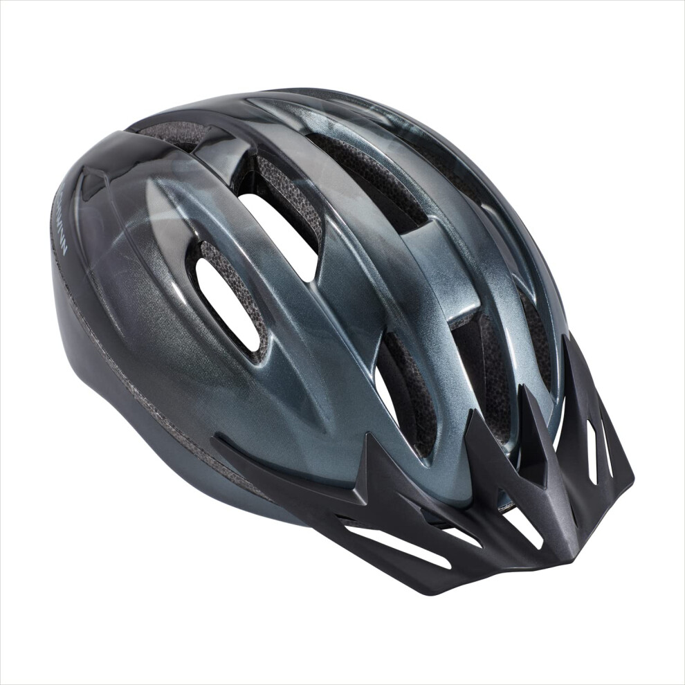 Schwinn Intercept Bike Helmet For Adult Men Women Ages 14 and Up  Can Fit Head Circumference 58-62 cm  With 10 Vents  Snap On/Off Visor  Adult Black