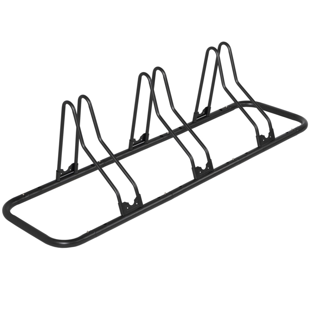 CyclingDeal Bicycle Floor Parking Rack Stand - for Mountain MTB Road Bike - Indoor Home Garage Storage - Upgraded 3 Bikes