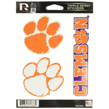 Rico Industries NCAA Clemson Tigers Die Cut 3 rszes hrmas Spirit matricalap egy mretu elsodleges