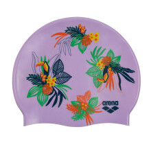 Gorro de nataci n unisex con estampado de silicona Arena Junior para ni os y ni as, c modo y duradero, talla nica, con dise o de tucanes.