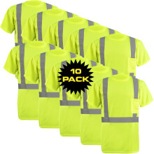 OccuNomix LUX-SSETP2B-YXL-PK10 Klasyczny standard Odblaskowy T-shirt z krσtkim rekawem, odprowadzajacy wilgoc Birdseye z kieszenia, klasa 2, 100% ANS